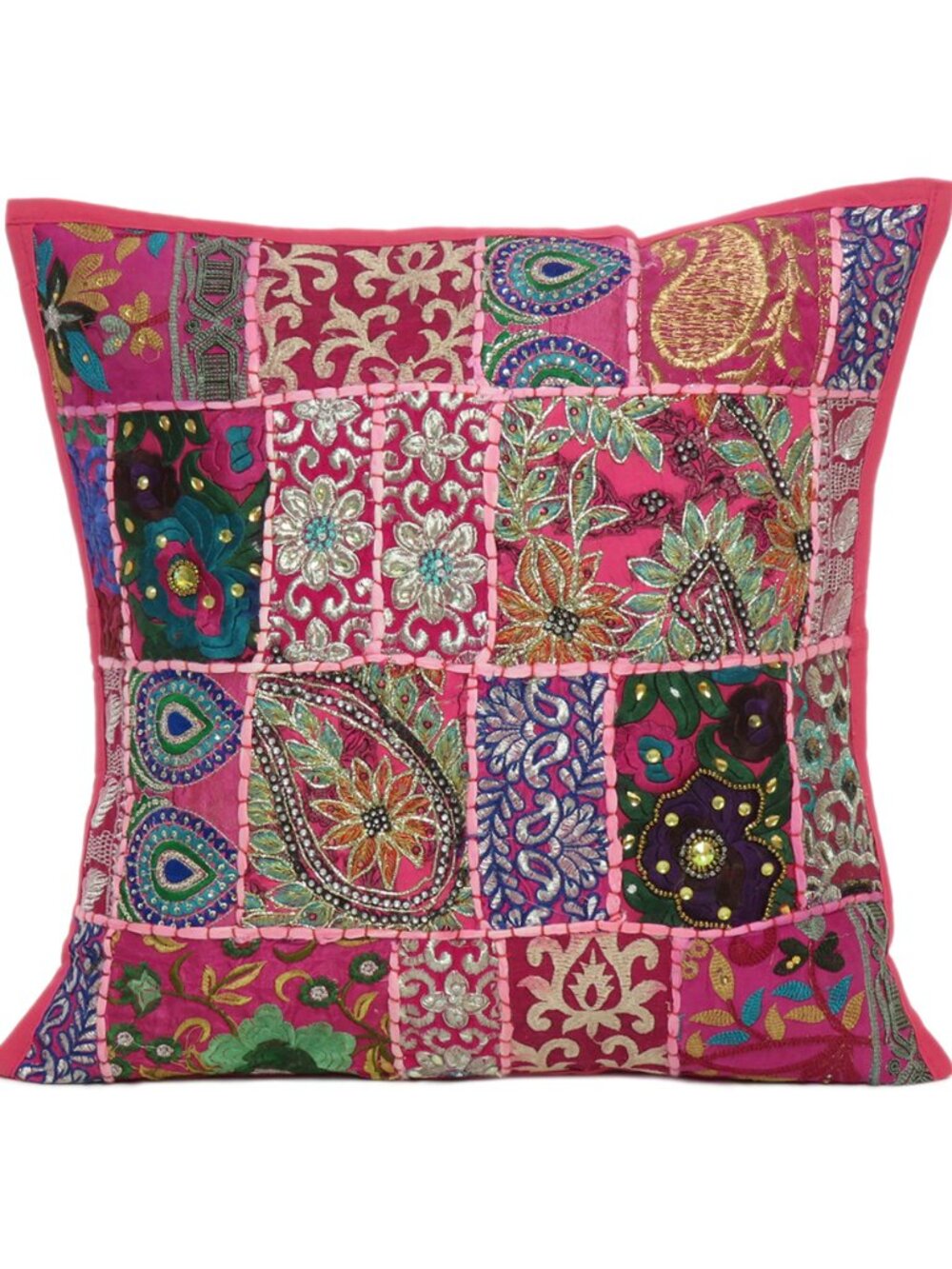 Oussum Handmade Pillow Cover Cotton Patchwork Cushion Cover Square Set of 1